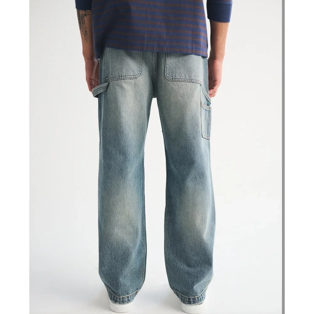 Abercrombie & Fitch‎ Mens Workwear Jean Baggy Double Knee Carpenter Light 36x32